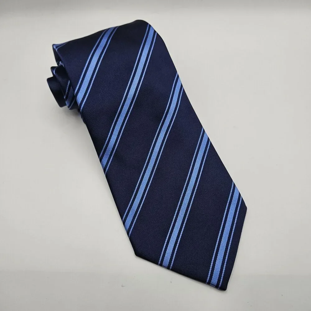 Banana Republic Blue Stripe 100% Silk Tie Career Work Wedding Repp 59x3.75